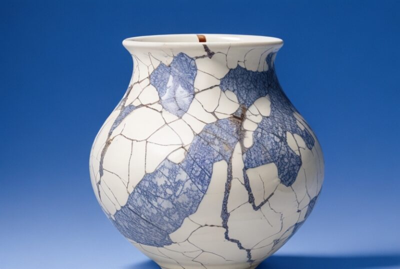 Eine gerissene oder beschädigte Keramikvase, die auf mögliche finanzielle Verluste hindeutet