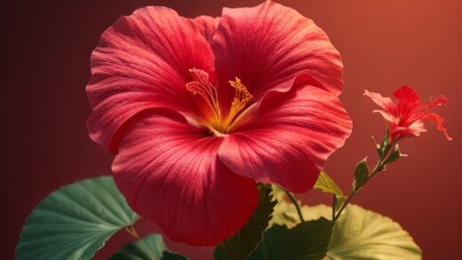 Feng Shui Pflanzen für das Holzelement: Hibiskus rosa-sinensis mit leuchtend roten Blüten