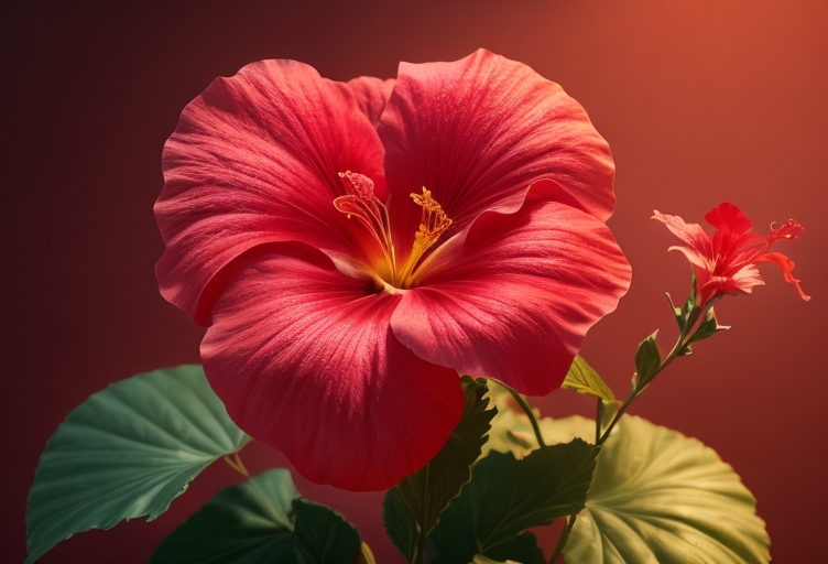 Feng Shui Pflanzen für das Holzelement: Hibiskus rosa-sinensis mit leuchtend roten Blüten